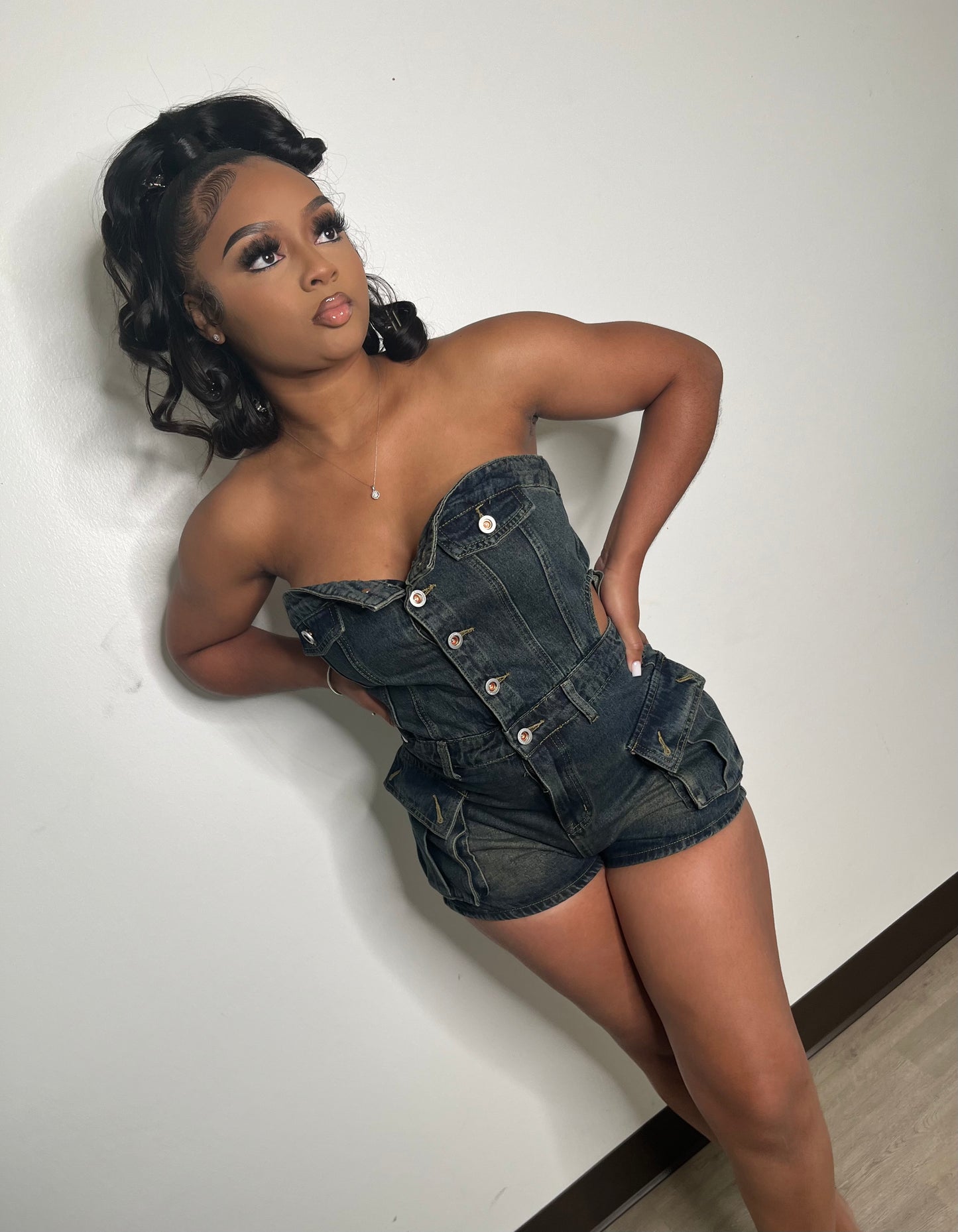 Ms. Parker | Dark Denim Romper